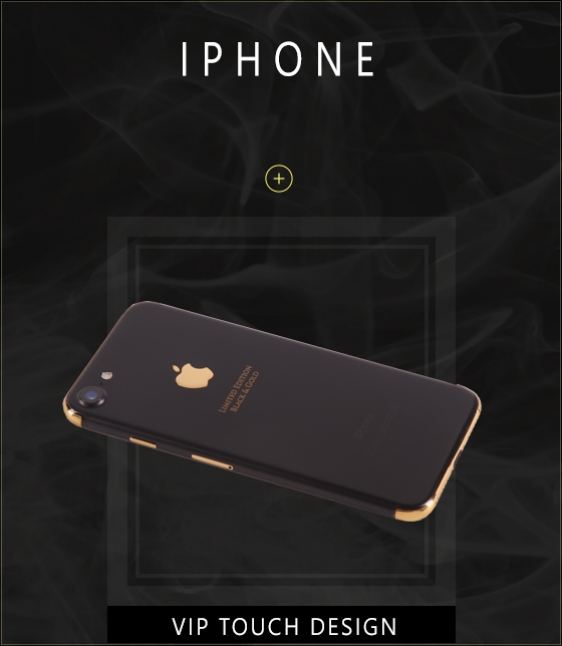 Iphone negru placat cu aur 24 K - VIP TOUCH Design Romania