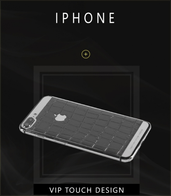 iPhone platina cu insertie piele nobila - VIP TOUCH Design Romania