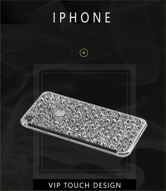 iPhone platina cu Swarovski - VIP TOUCH Design Romania